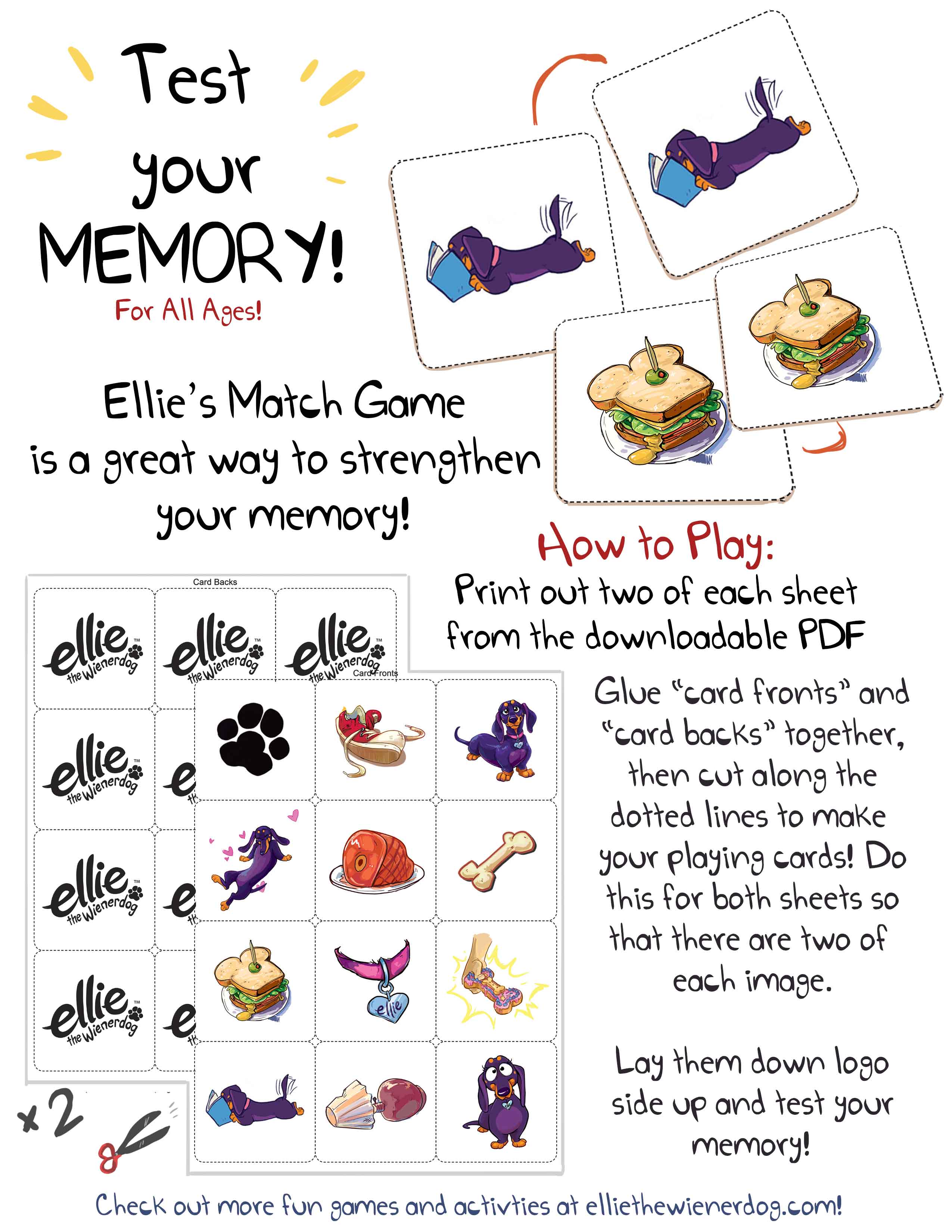 Hard to be Good – Memory Card Game – Ellie The Wienerdog