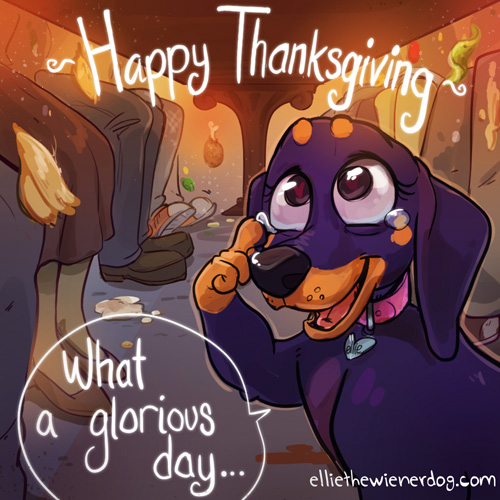Ellie the Wienerdog Celebrates Thanksgiving