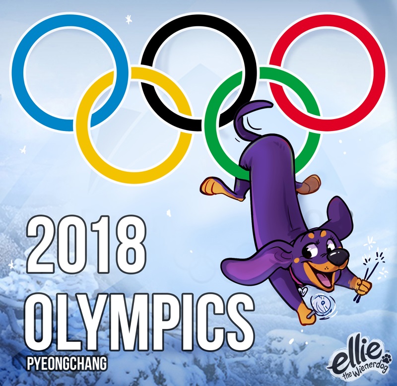 Ellie the Wienerdog Celebrates the 2018 Winter Olympics