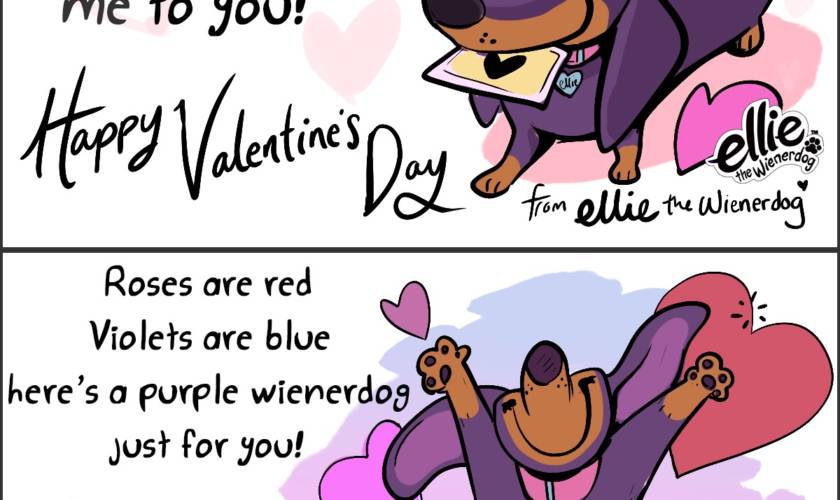 Ellie the Wienerdog’s Valentine’s Day Cards-Just for You