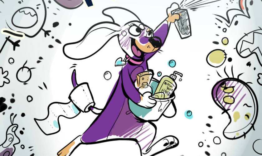 Ellie the Wienerdog’s Stay Clean Coloring Page